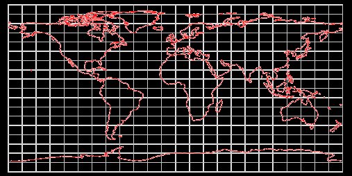 Equirectangular map of the world